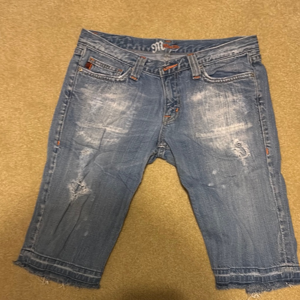 Distressed Denim Shorts